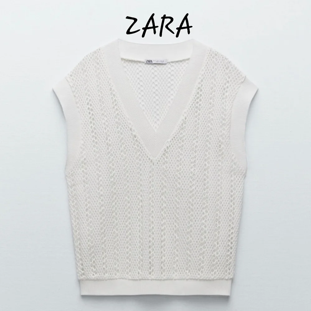 Zara White Crochet Vest size Medium - Picture 2 of 10